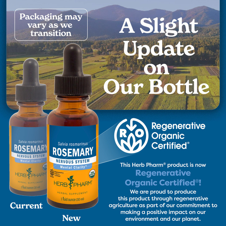 Herb Pharm Certified Organic Rosemary Liquid Extract, 1 Fl Oz (Packaging May