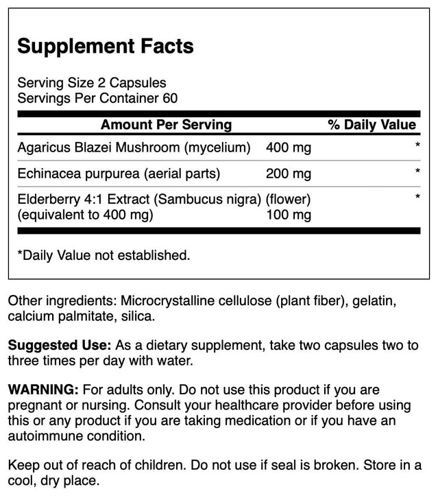 Swanson Elderberry Agaricus Echinacea Immune Support Health Formula Agaricus