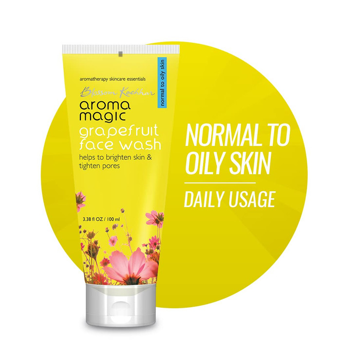 Aroma Magic Grapefruit Face Wash | Daily Cleanser for Normal to Oily Skin | Controls Oil, Tightens Pores, Revives & Refreshes Skin | Day & Night Use