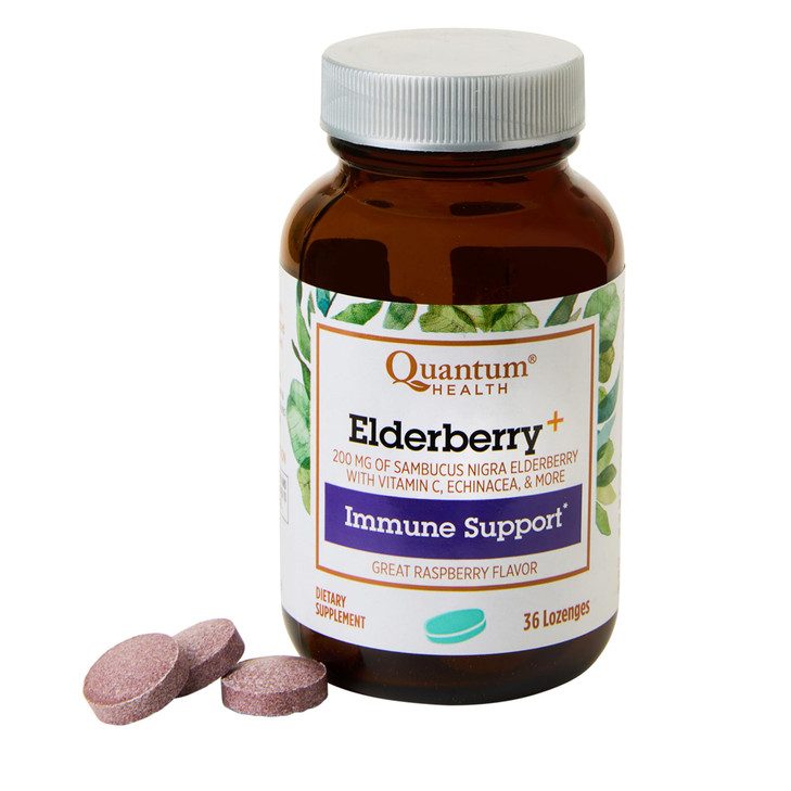 Quantum Health Elderberry+ Lozenges|Raspberry|Provides Powerful Immune