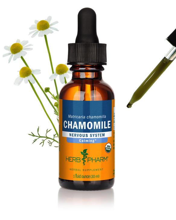 Herb Pharm Certified Organic Chamomile Liquid Extract for Calming Nervous System