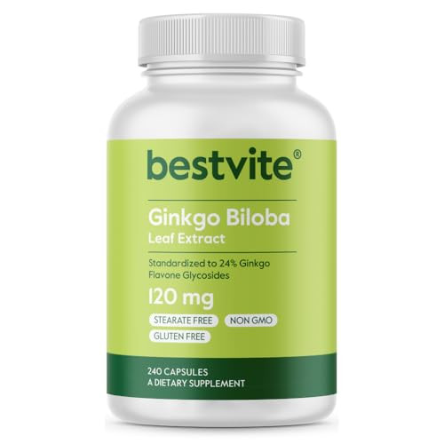 BESTVITE Ginkgo Biloba 120mg (240 Capsules) - No Stearates