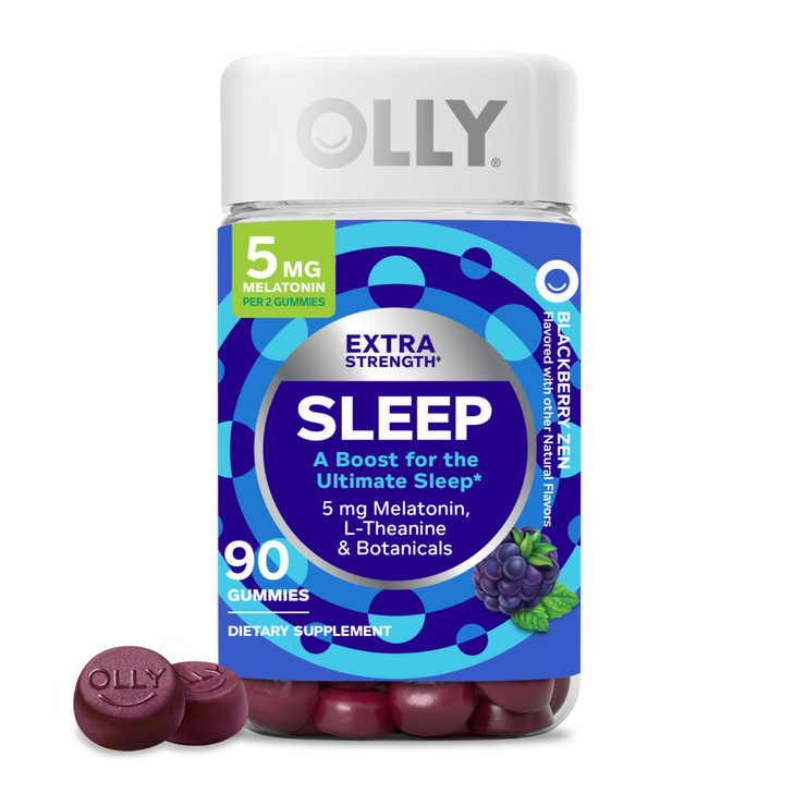 OLLY Extra Strength Sleep Gummy 5 mg Melatonin, L-Theanine, Chamomile, Lemon