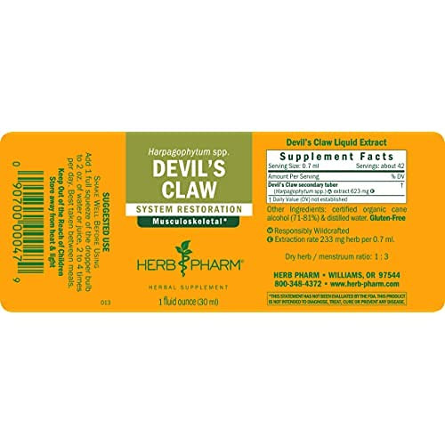 Herb Pharm Devil's Claw Liquid Extract for Musculoskeletal System Support