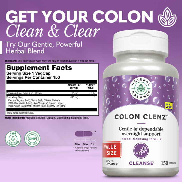 Natural Balance Colon Clenz - Herbal Colon Cleanse & Detox Supplement