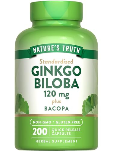 Ginkgo Biloba 120mg - Plus Bacopa - 200 Quick Release Capsules