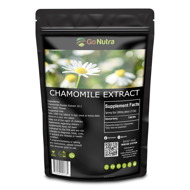 Go Nutra Chamomile Extract Powder 10:1 Strength Apigenin Supplement 8 oz. Herbal
