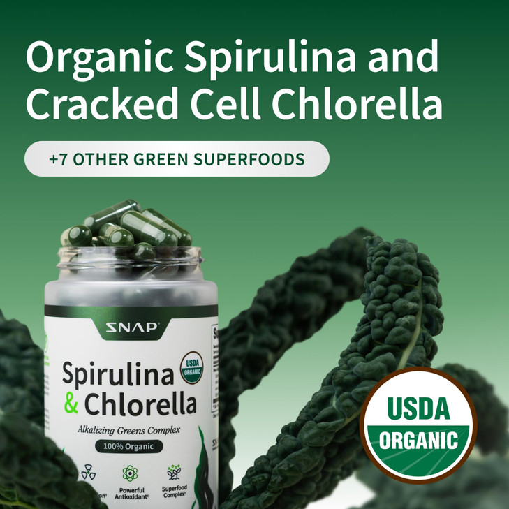 Snap Supplements Organic Spirulina and Chlorella