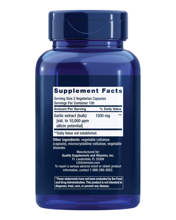 Life Extension Optimized Garlic, standardized Capsules for Heart Health, Immune