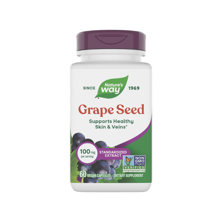 Nature's Way Grape Seed Standardized Extract, Supports Healthy Skin and Veins*