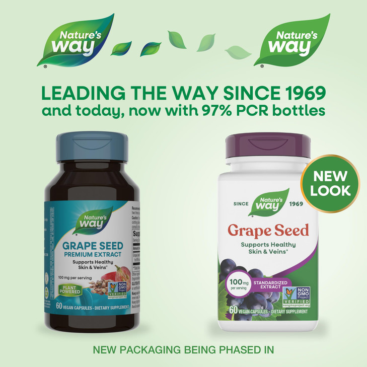 Nature's Way Grape Seed Standardized Extract, Supports Healthy Skin and Veins*