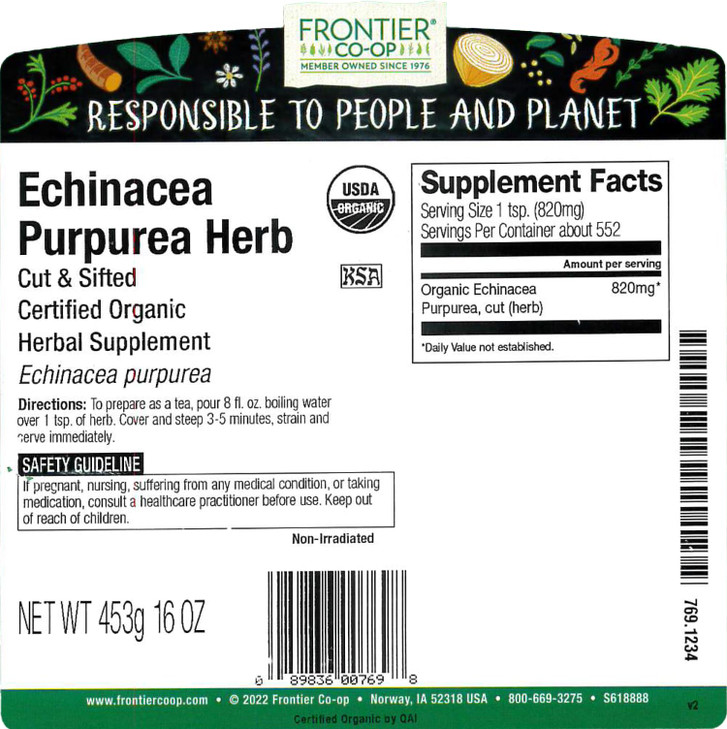 Frontier Co-op Organic Echinacea Purpurea Herb, Cut and Sifted