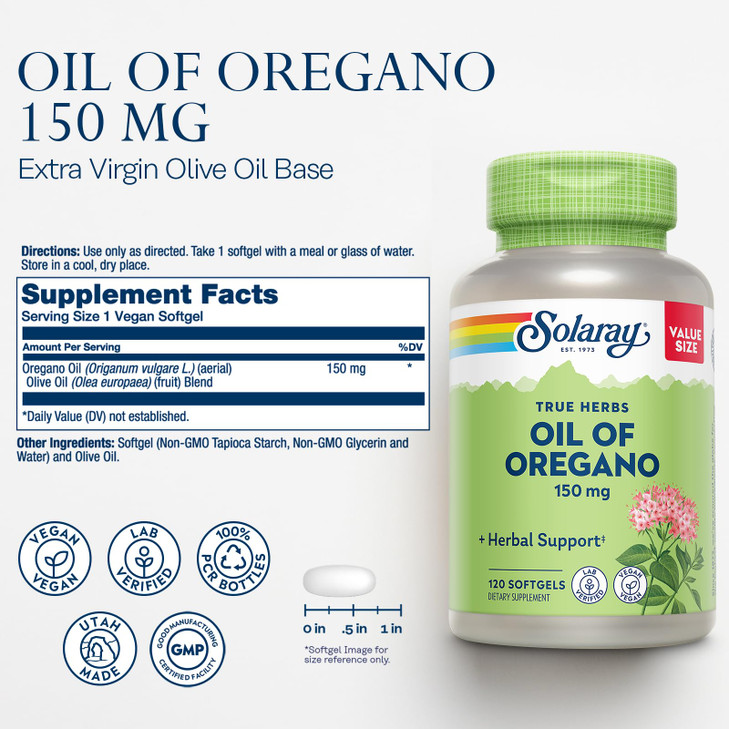 SOLARAY Oil of Oregano Softgels 150 mg