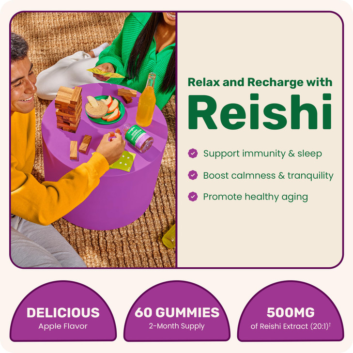 Fungies Reishi Mushroom Gummies, Delicious Apple Flavor