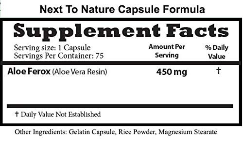 Next to Nature Capsules: Herbal Aid to Regularity, Pure Aloe Vera Dietary