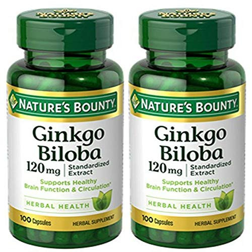 Nature's Bounty Ginkgo Biloba Standardized Extract 120 mg, Herbal Bottles
