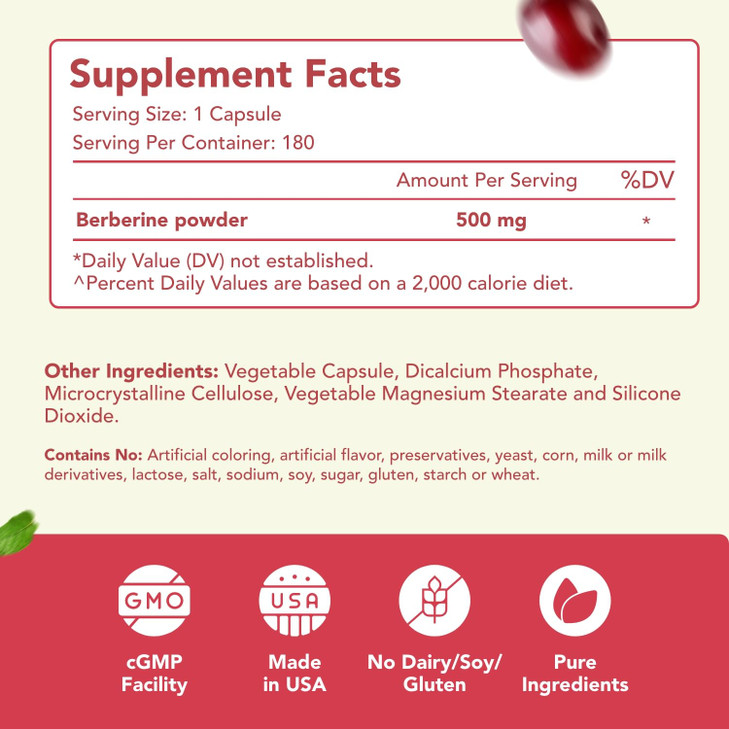 High Strength Berberine Supplement 500mg