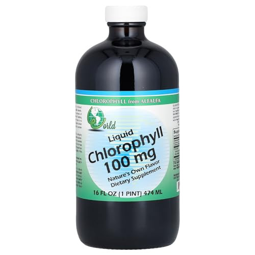 World Organics Chlorophyll Supplement Liquids, 100 mg, 16 Ounce, 16 Fl Oz (Pack