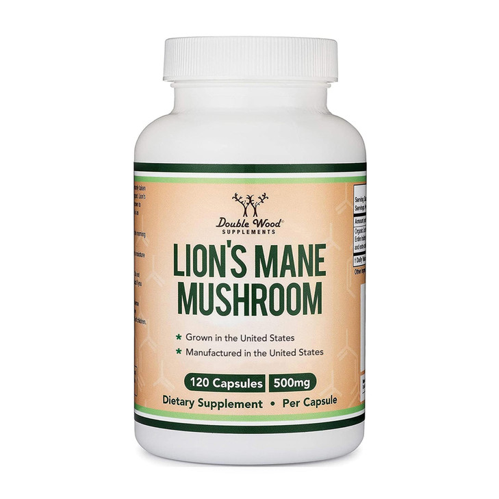 Organic Lions Mane Mushroom Capsules (120 Count), for Focus Support and Immune