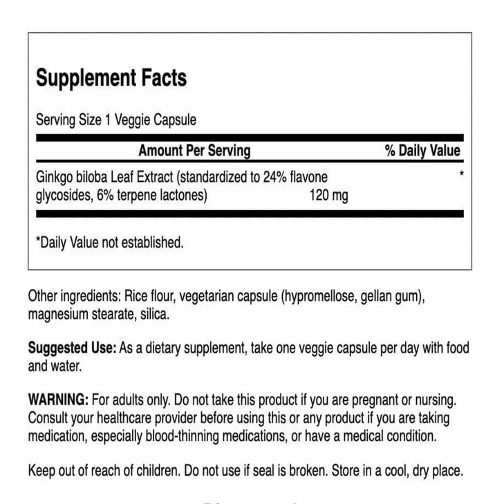 Delayed-Release Ginkgo 120 mg 100 Caps by Swanson Ultra