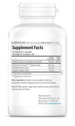Kyolic Aged Garlic Extract Formula 106, Circulation Health*, 200 Capsules.