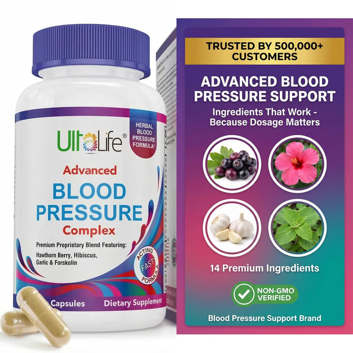 ULTALIFE Blood Pressure Supplements - Advanced Blood Pressure Supplement Complex