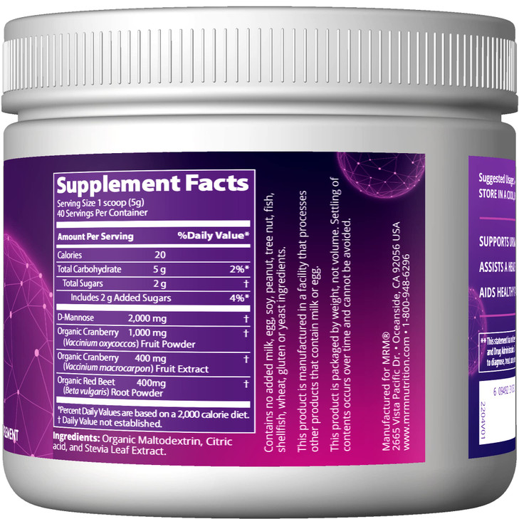 MRM Nutrition D-Mannose + Cranberry - Cranberry Flavored