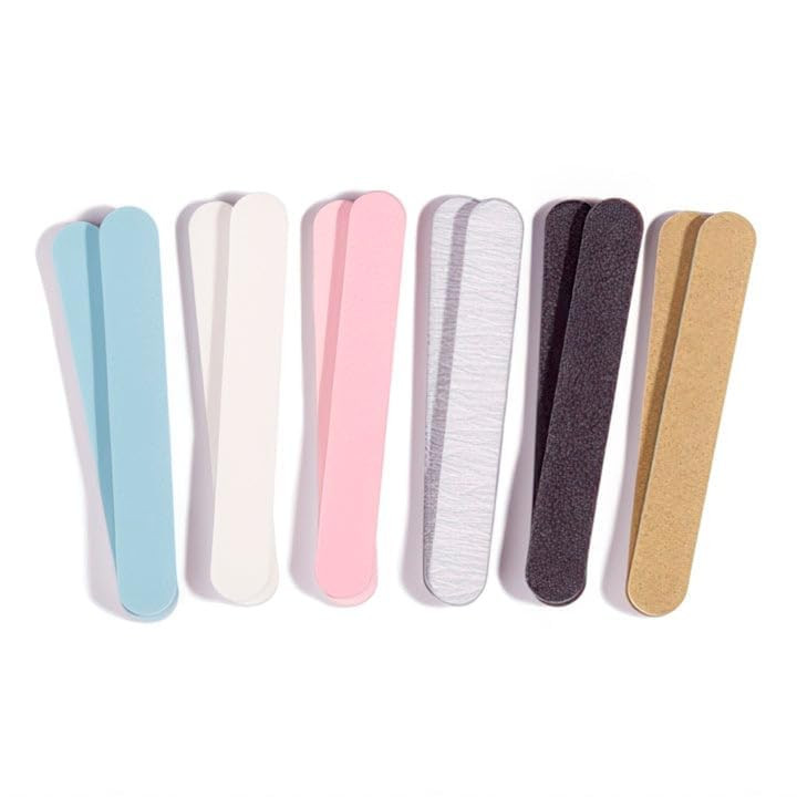 Iridesi Professional Colorful Mini Finger Nail Files Washable Emery Boards 3-1/2 Inches Long 12 Fingernail Files Per Pack