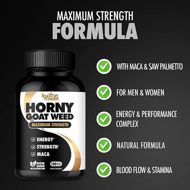 Horny Goat Weed 1275 mg MAX STRENGTH w/Maca (2 Month Supply)