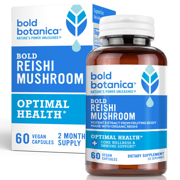 Bold Botanica Reishi Mushroom Capsules - 100% Fruiting Body