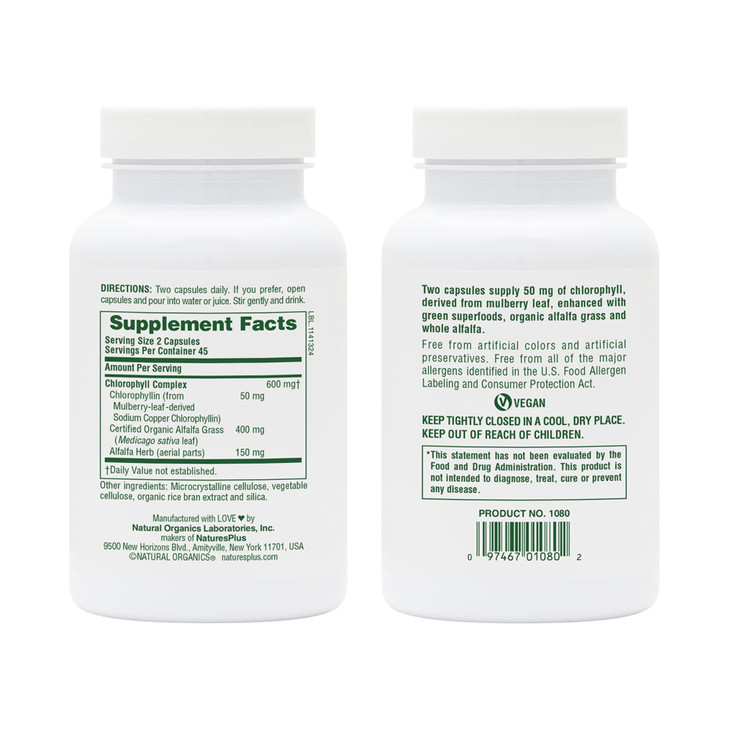 Natures Plus Chlorophyll Complex - 90 Vegetarian Capsules
