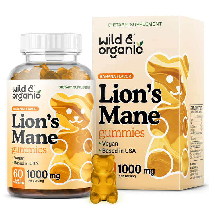 Wild & Organic Lions Mane Mushroom Gummies 1000mg