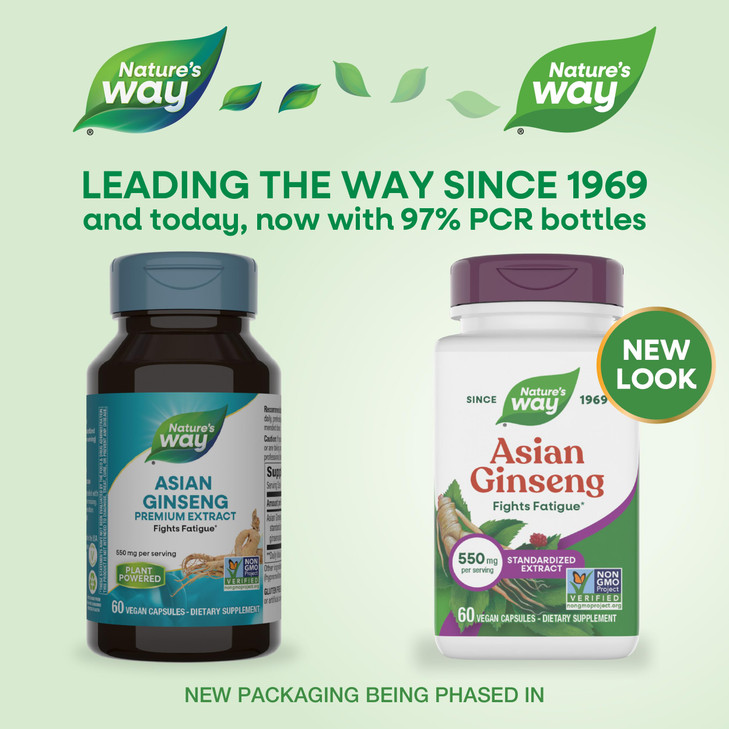 Nature's Way, Premium Herbal Asian Ginseng, Fights Fatigue*, 60 Capsules