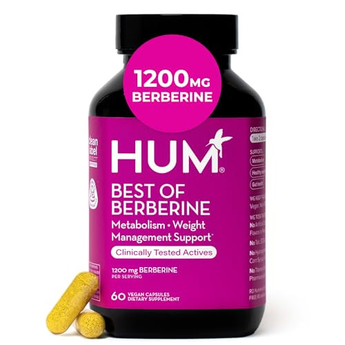 HUM Best of Berberine Supplement 1200mg, Pure Potency for Metabolic Wellness