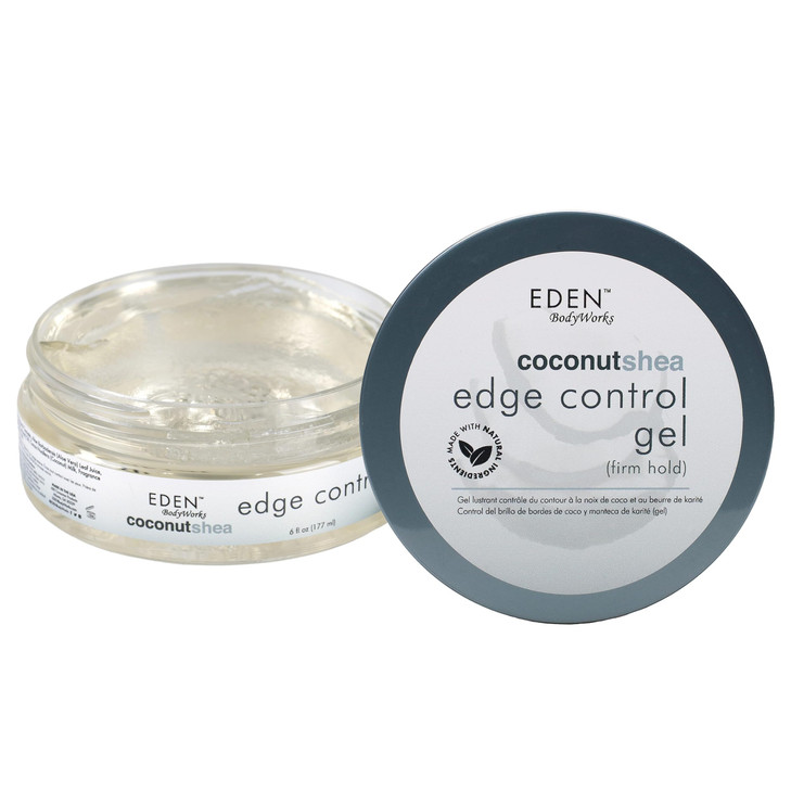 EDEN BodyWorks Coconut Shea Edge Control Gel | Strong Hold Edge Tamer for Curly Hair Styling | Flake-Free, Non-Greasy Formula | Moisturizes & Adds Sh