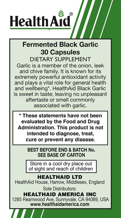 HealthAid Fermented Black Garlic - Once-Daily Odorless Softgel