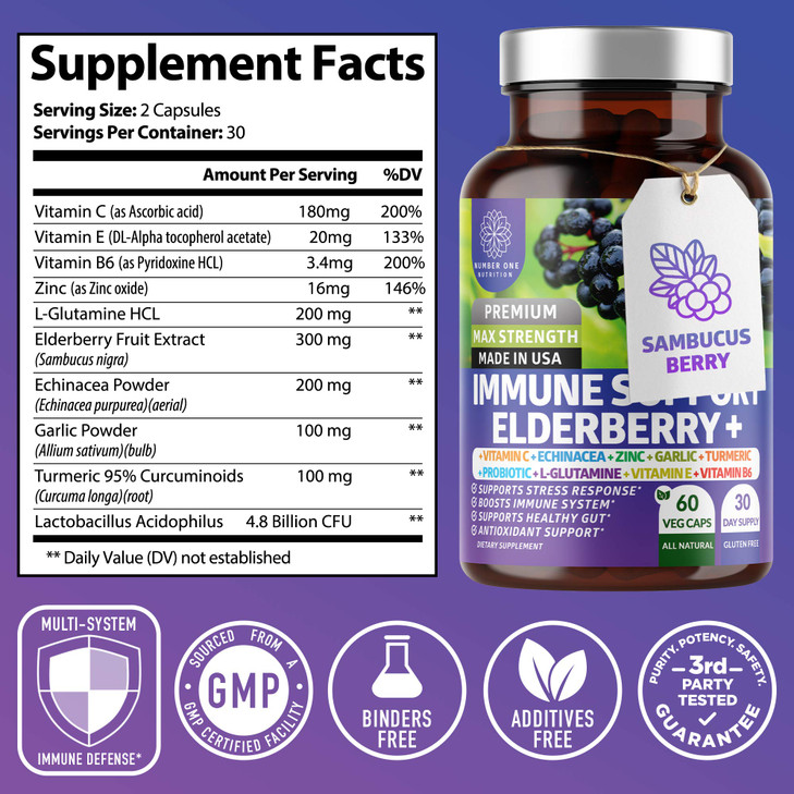 2 Pack N1N Premium 10 in 1 Immune Support Supplement [10 Potent Ingredients]