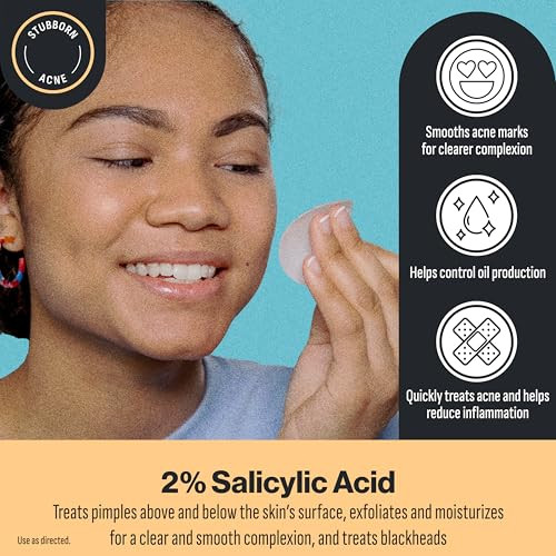 Oxy 3-IN-1 Acne Facial Cleansing Pads, Maximum Strength 2% Salicylic Acid Stubborn Acne Treatment, Controls Oil, Unclogs Pores, Smooths & Brightens S