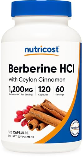 Nutricost Berberine HCl with Ceylon Cinnamon Capsules (120 Capsules, 60