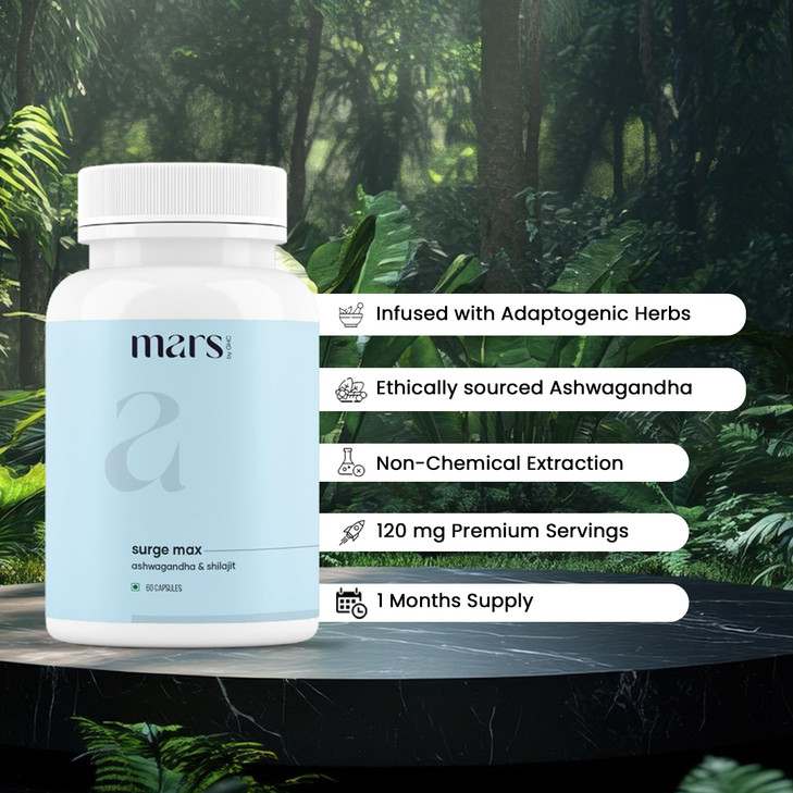 Mars Surgemax Natural Capsules with Shilajit & Safed Musli