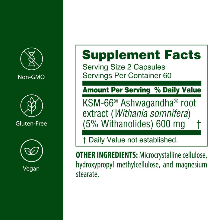 Flora Ashwagandha - KSM-66 - Stress Support Herbal Supplement
