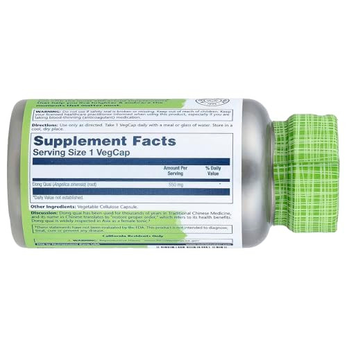SOLARAY Dong Quai Root 550mg - Healthy Menstrual & Menopausal Support