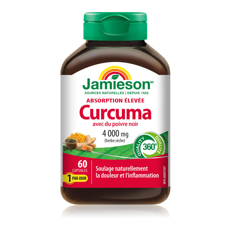 Jamieson High Absorption Curcumin Turmeric with Black Pepper 4,000 mg (raw