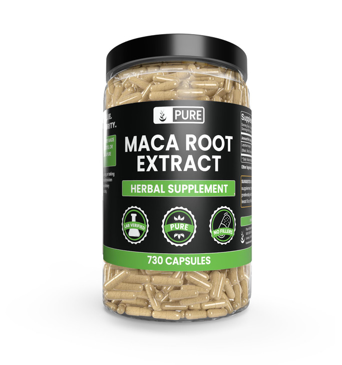 PURE ORIGINAL INGREDIENTS Maca Root (730 Capsules) No Magnesium Or Rice Fillers