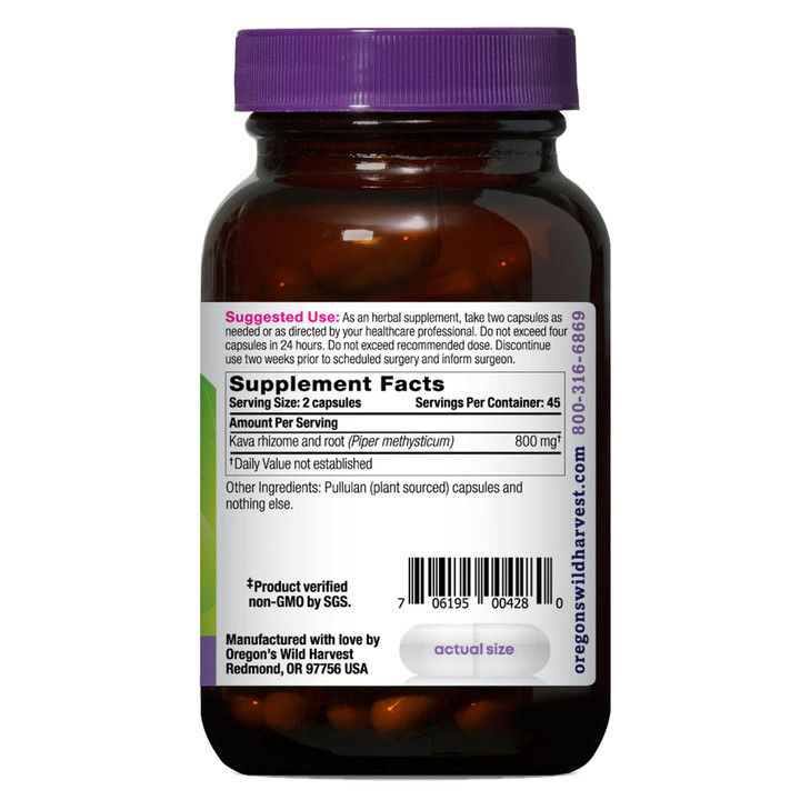 Oregon's Wild Harvest Kava Root Capsules, 90 Count