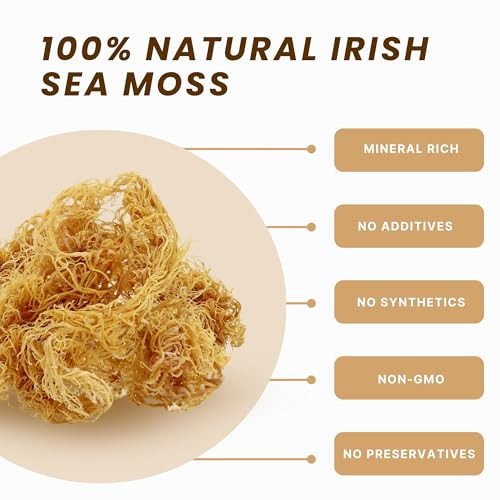 Raw Wildcrafted Gold Sea Moss from St. Lucia, Sun-Dried Whole Leaf Irish Moss