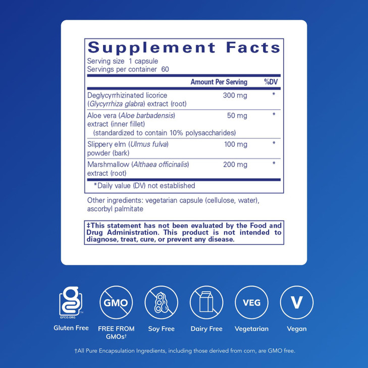 Pure Encapsulations DGL Plus - Gut Health Supplements for Men & Women