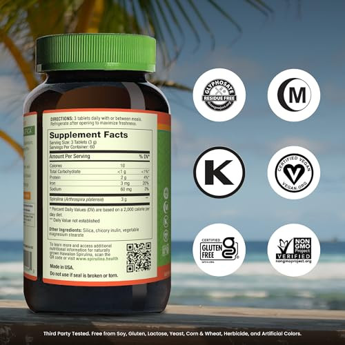 Nutrex Hawaii, Pure Hawaiian Spirulina - 1000 mg Tablets