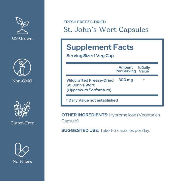 Eclectic Herb - St. John's Wort Capsules - Nervous System & Immune Support