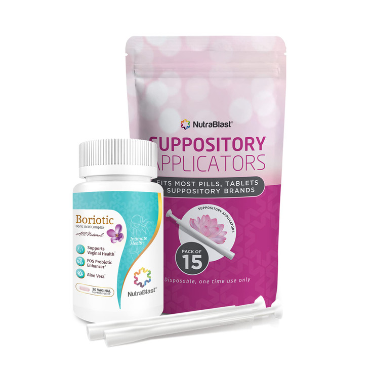 NutraBlast Boric Acid Suppositories 800mg Complex Bundle with Suppository